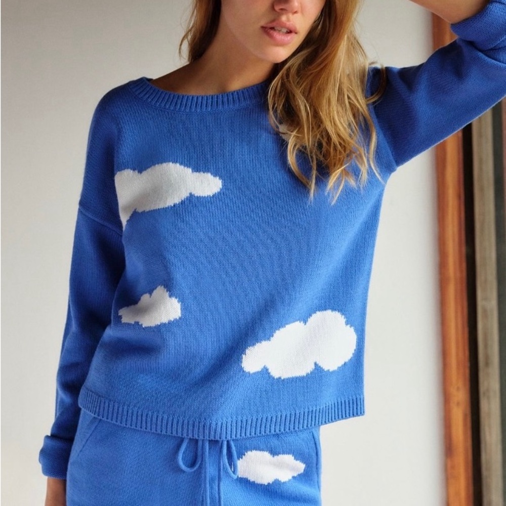 525 America Clouds Sweater SET in blue acrylic. Women’s XL - Picture 1 of 4